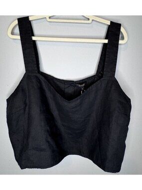 New Quince Linen Black Crop Top Extra Large Women’s